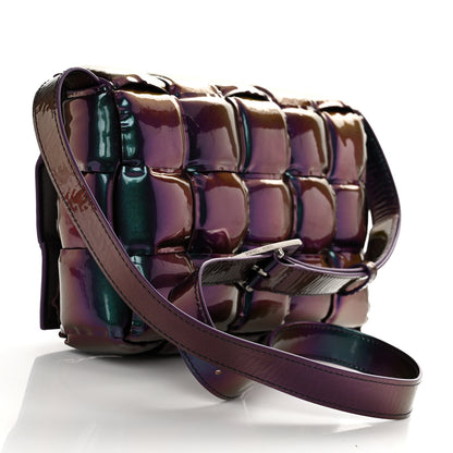 Bottega Veneta Glossy Nail Polish Nappa Maxi Intreccio Padded Cassette Crossbody Bag Holographic 3 of 11