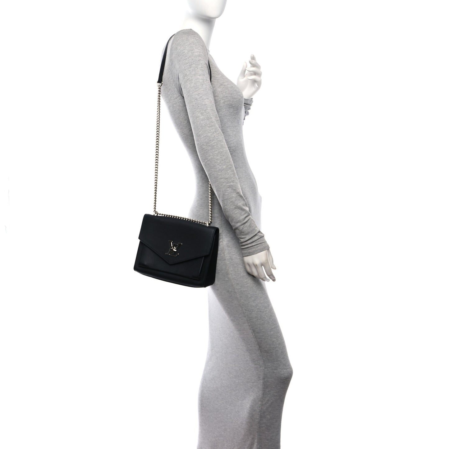 Soft Calfskin Mylockme Chain Bag BB Black