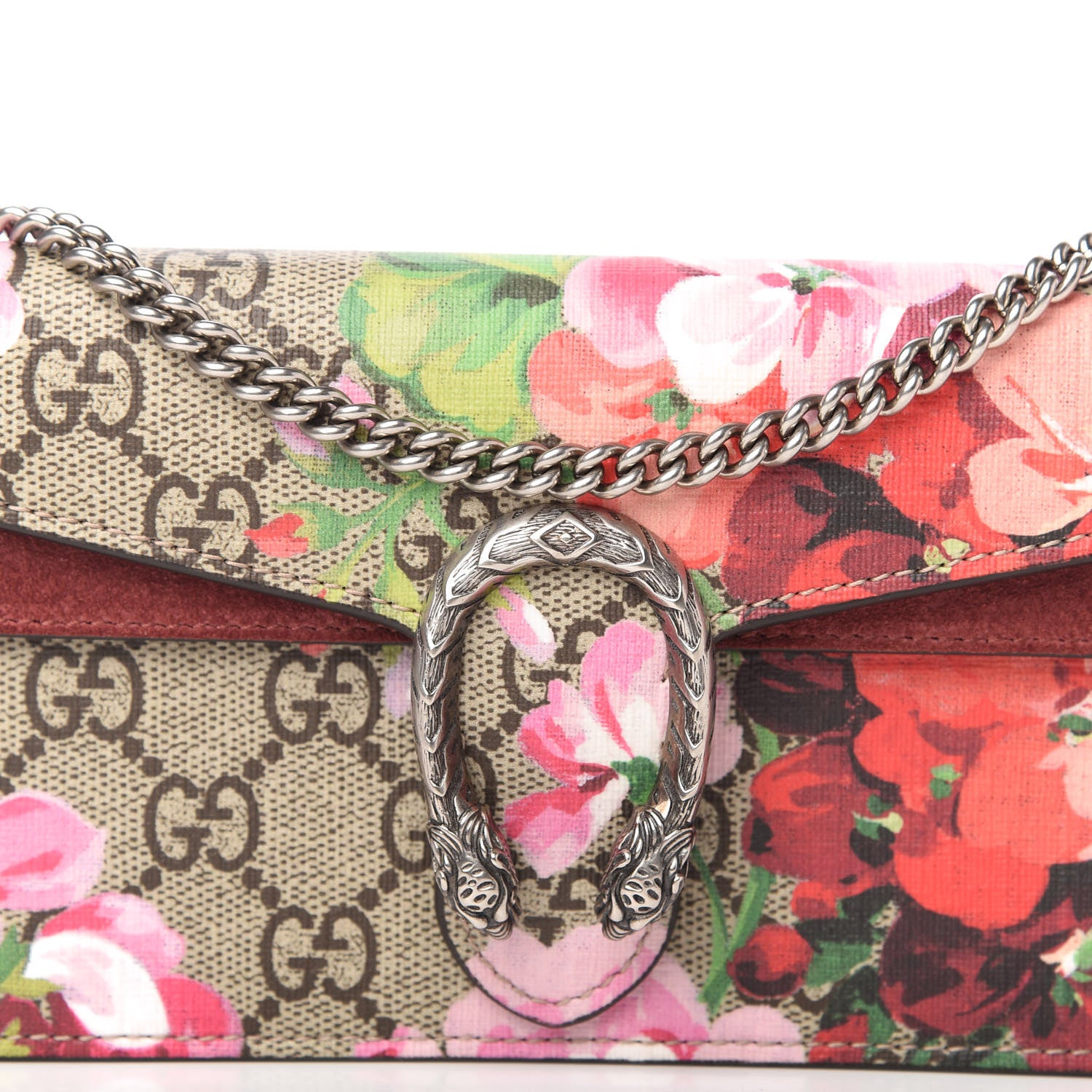 Gucci GG Supreme Monogram Blooms Super Mini Dionysus Shoulder Bag Beige Multicolor Dry Rose 9 of 9