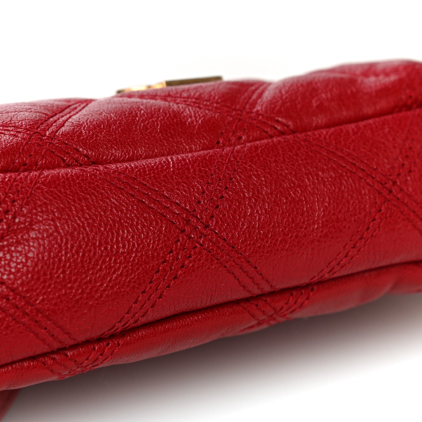 Grained Lambskin Quilted Mini Becky Double Zip Bag Rouge Eros