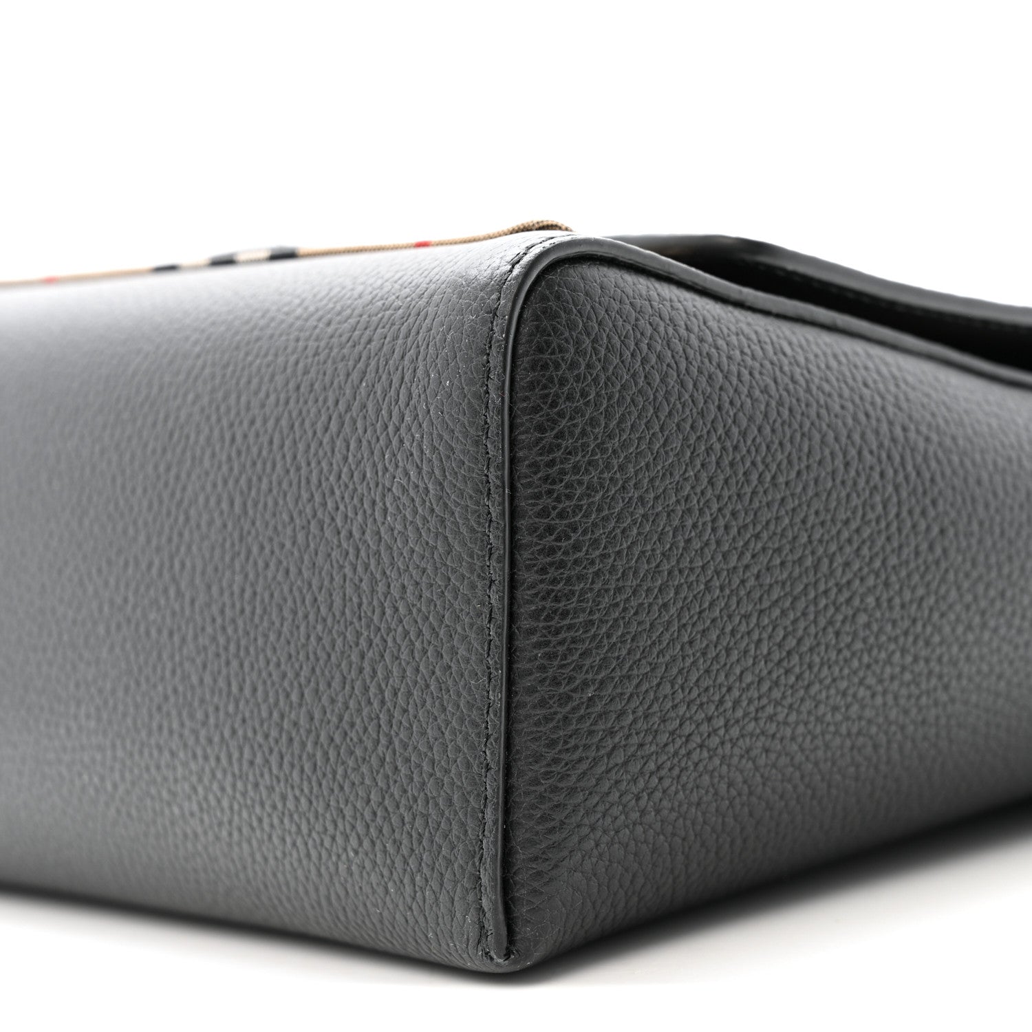 Burberry Grainy Calfskin Vintage Check Note Crossbody Bag Black