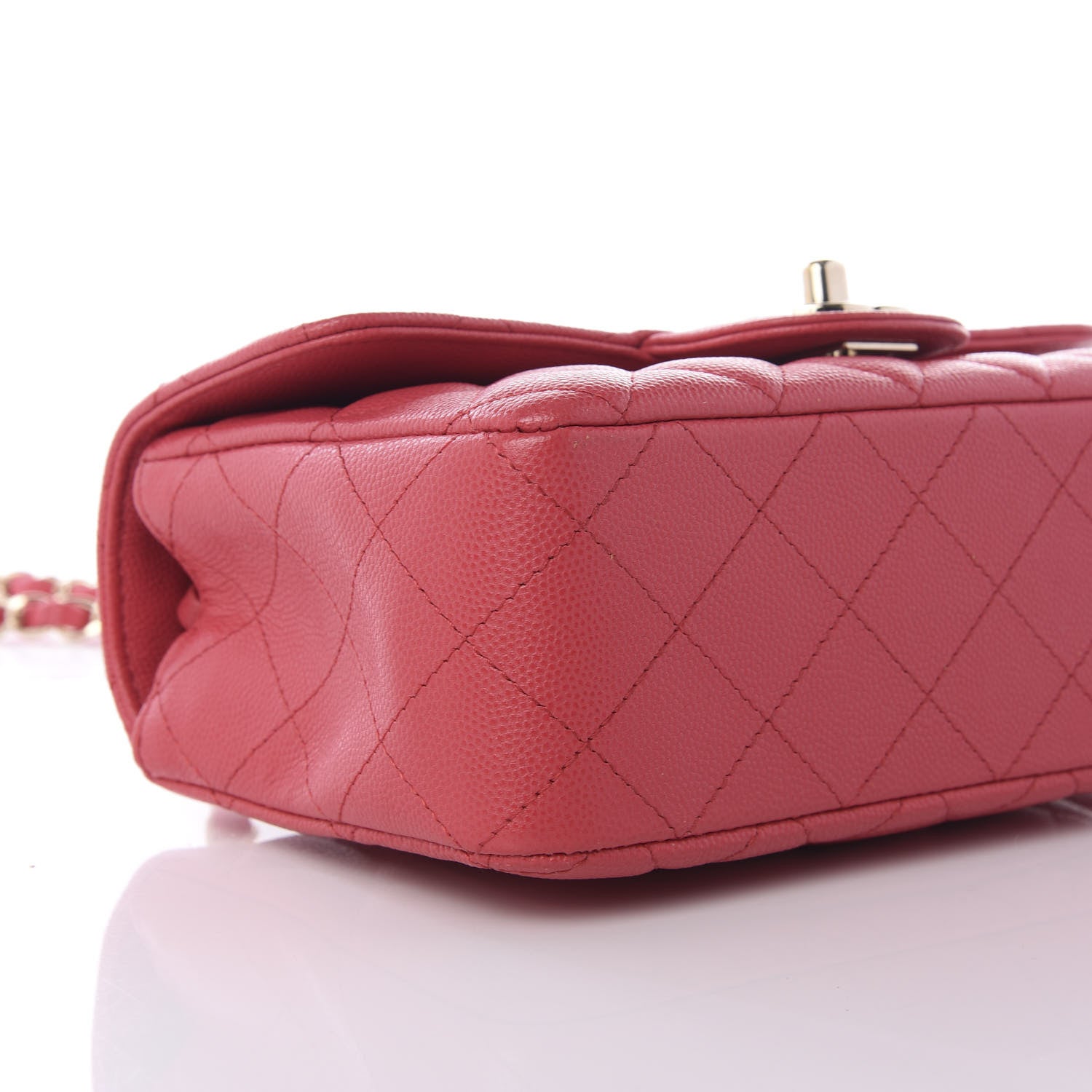 Chanel Caviar Quilted Mini Rectangular Flap Dark Pink 8 of 10