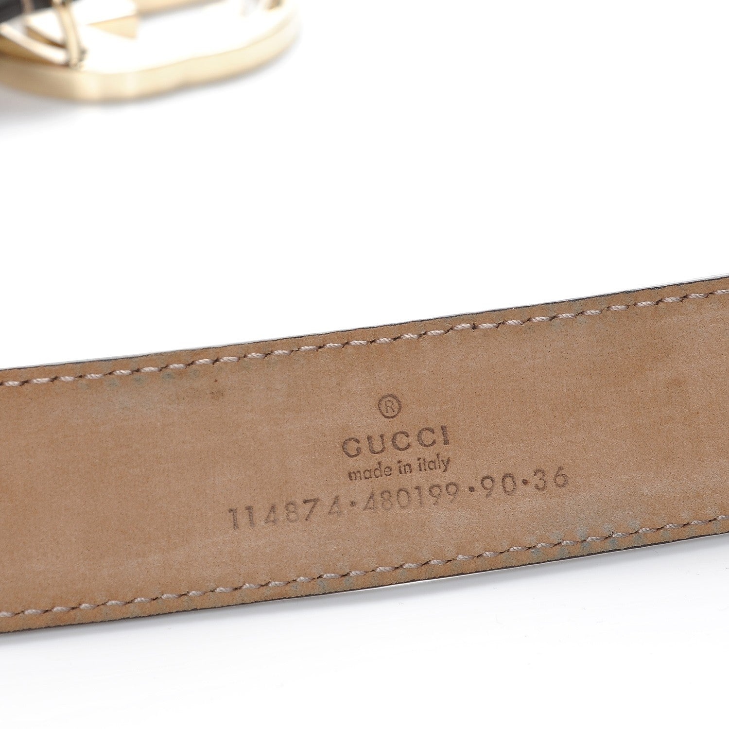 Gucci Monogram Interlocking G Belt 90 36 Tan 5 of 9