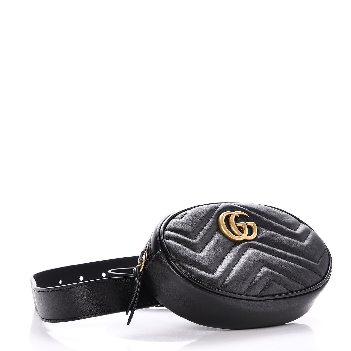 Calfskin Matelasse GG Marmont Belt Bag 95 38 Black