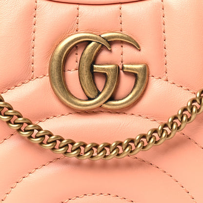 Gucci Calfskin Vertical Ring Matelasse Mini GG Marmont Half Moon Hobo Peachy Chic 8 of 10