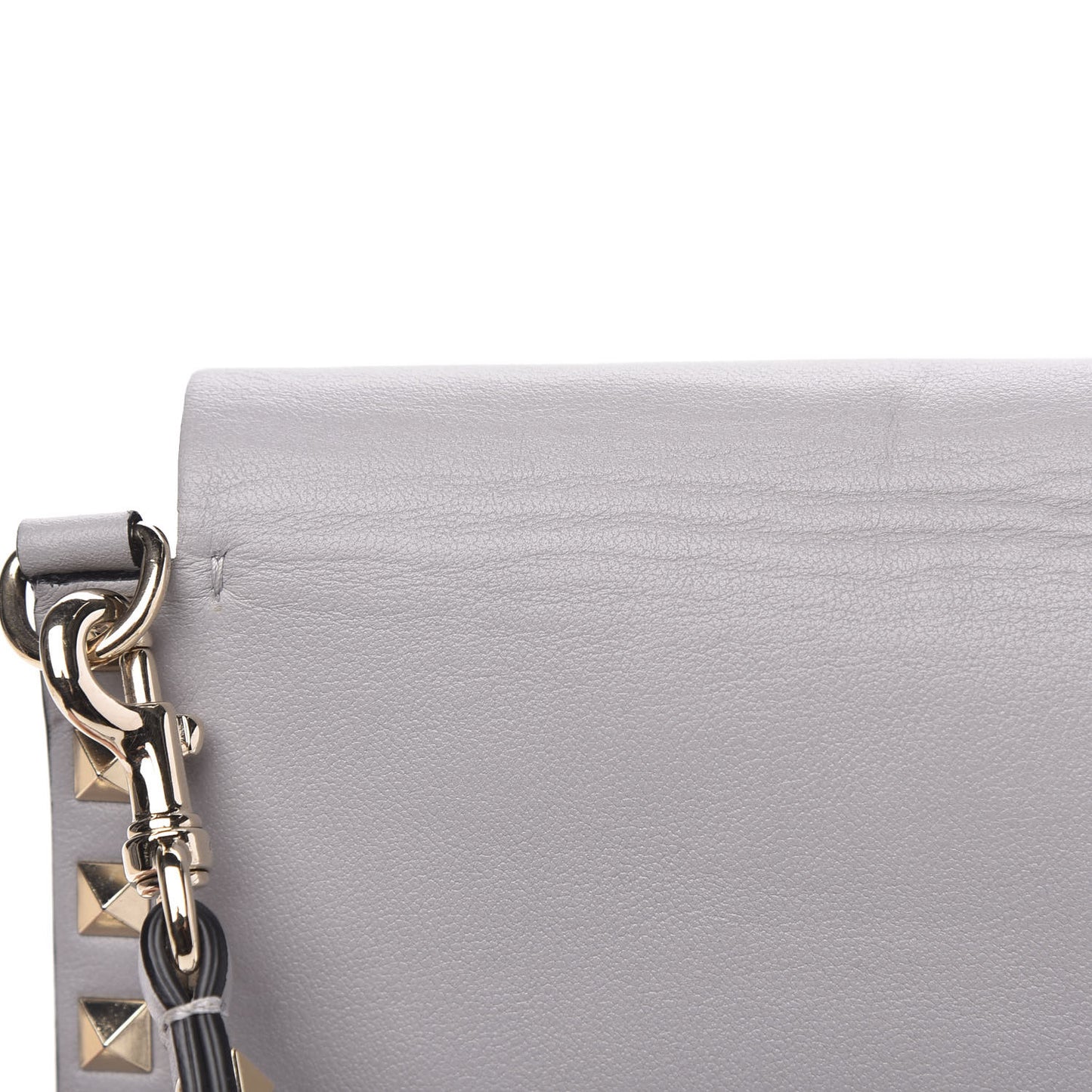 Vitello Rockstud Side Slip Crossbody Pastel Grey