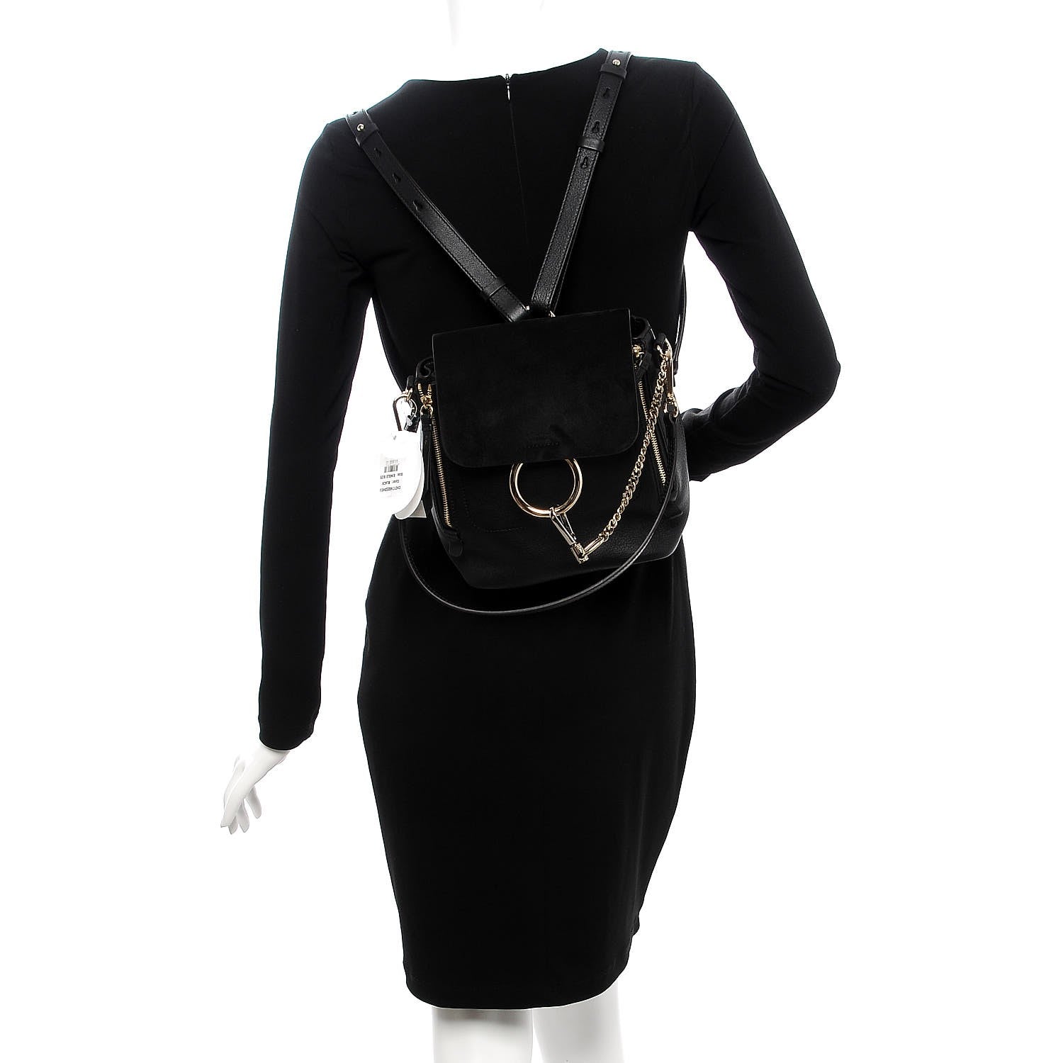 Chloe Suede Calfskin Small Faye Backpack Black 2 of 7