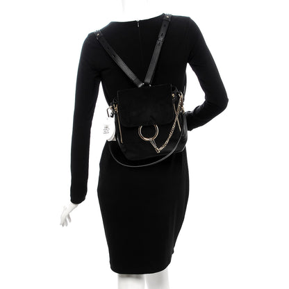 Chloe Suede Calfskin Small Faye Backpack Black 2 of 7