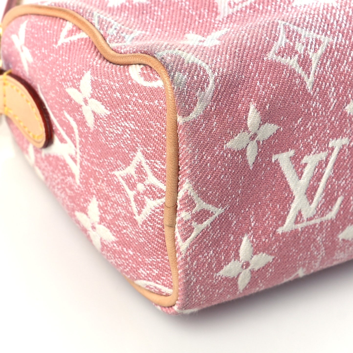 Monogram Jacquard Denim Nano Speedy Bandouliere Pink