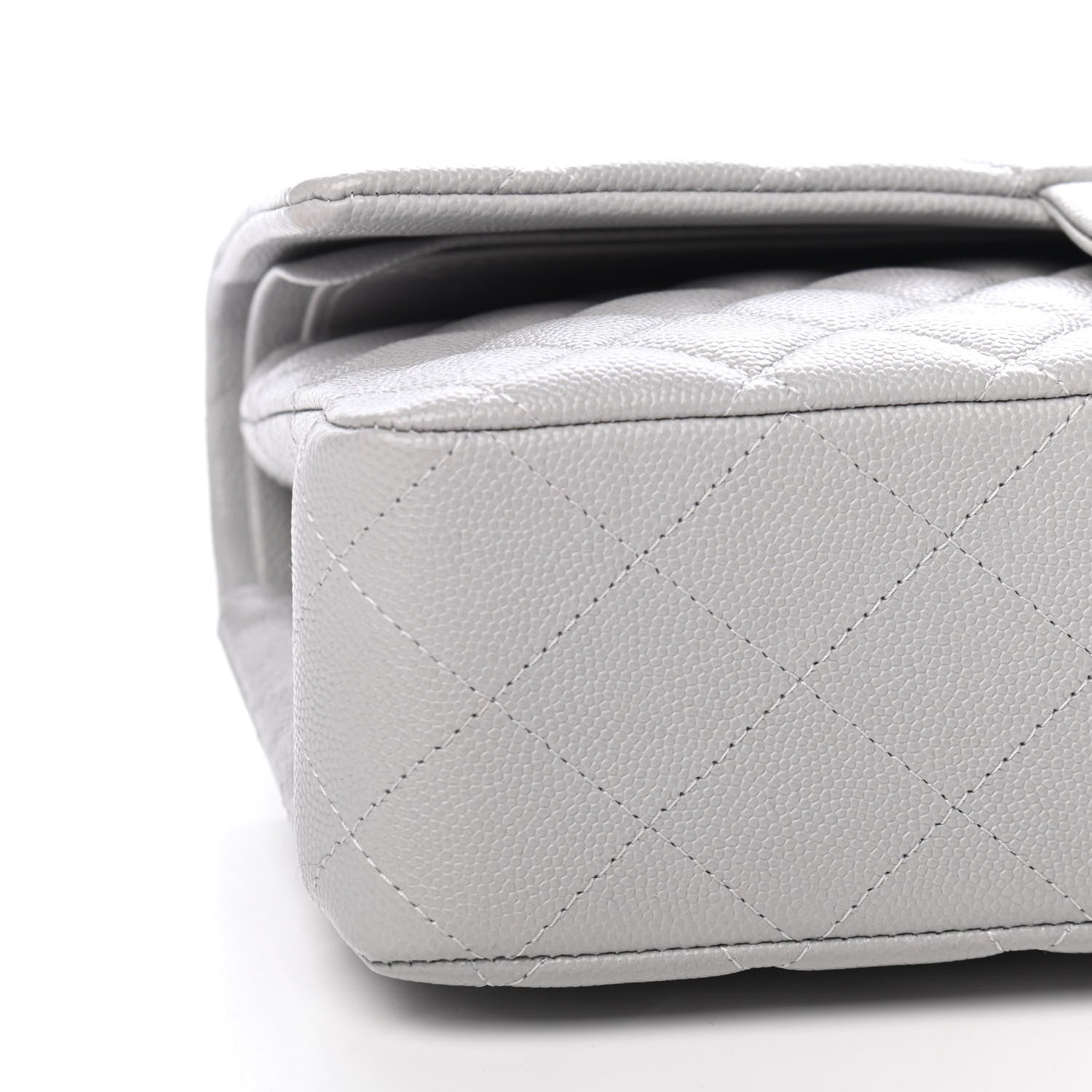 Chanel Caviar Quilted Medium Double Flap Grey 7 of 8