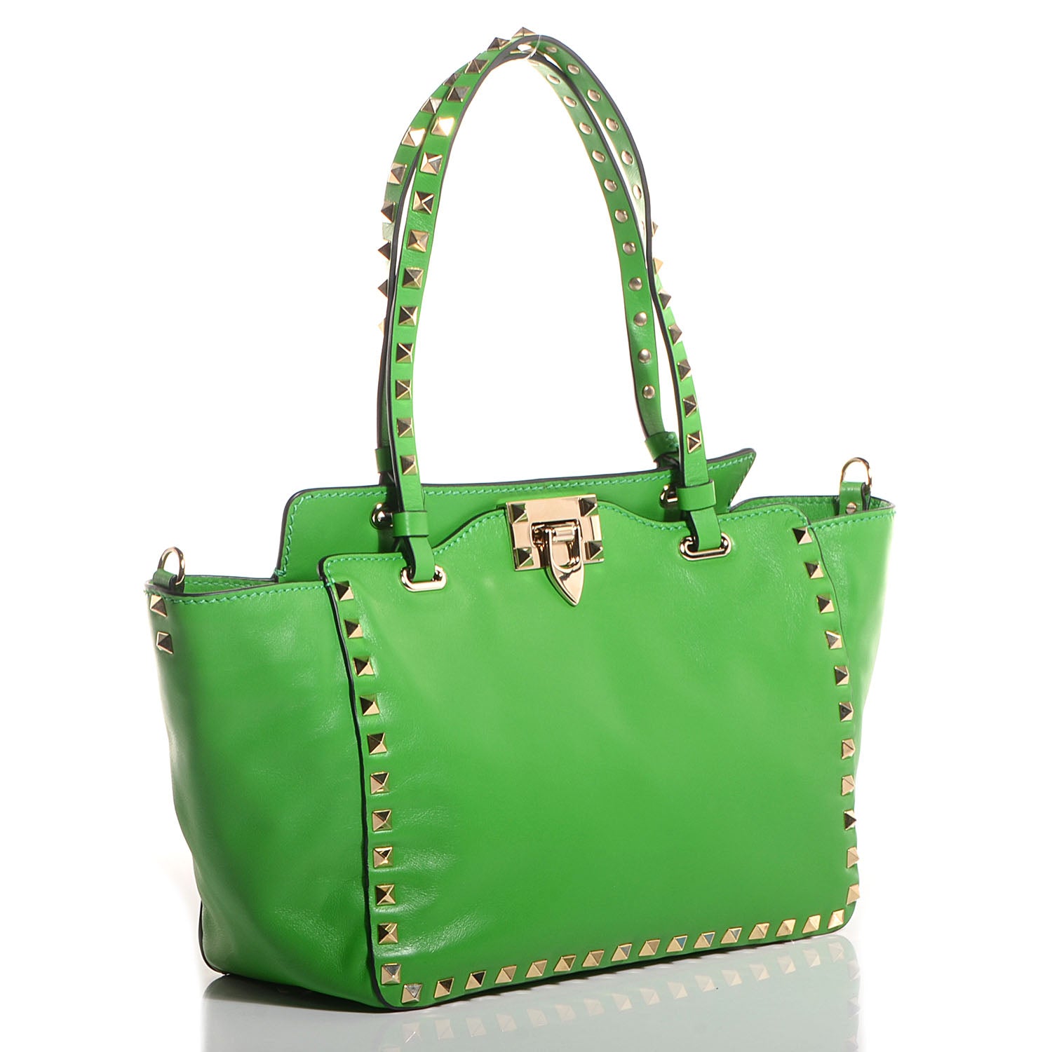 Valentino Garavani Vitello Small Rockstud Tote Green 11 of 16