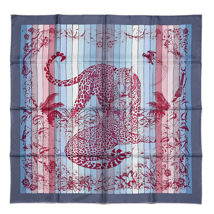 Hermes Silk Jungle Love Rainbow Scarf 90 Bleu Rose Gris 2 of 4