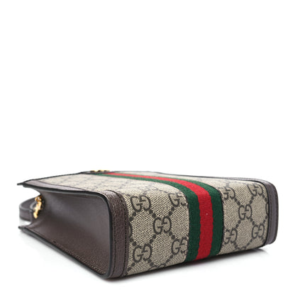 Gucci GG Supreme Monogram Textured Dollar Calfskin Web Super Mini Ophidia Mini Tote Bag Beige Ebony New Acero 4 of 10