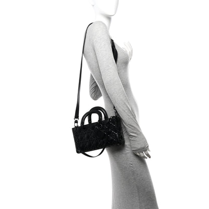 Christian Dior Calfskin Cannage Diamond Medium Lady D-Joy Black 2 of 10