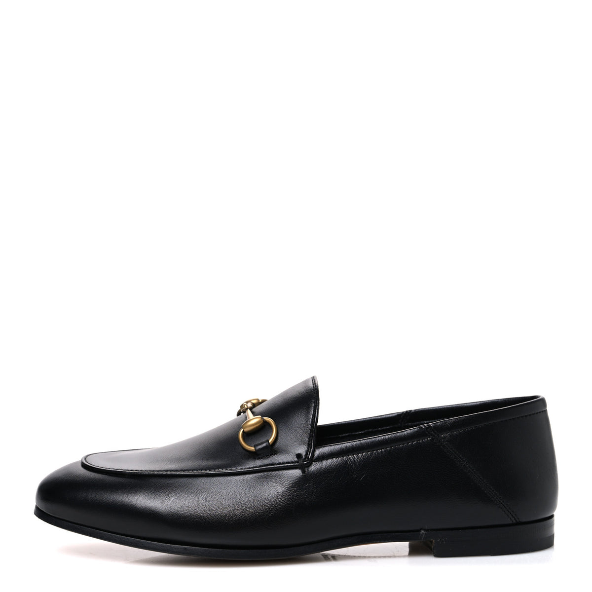Gucci Lambskin Womens Brixton Horsebit Loafers 38 Black 1 of 11
