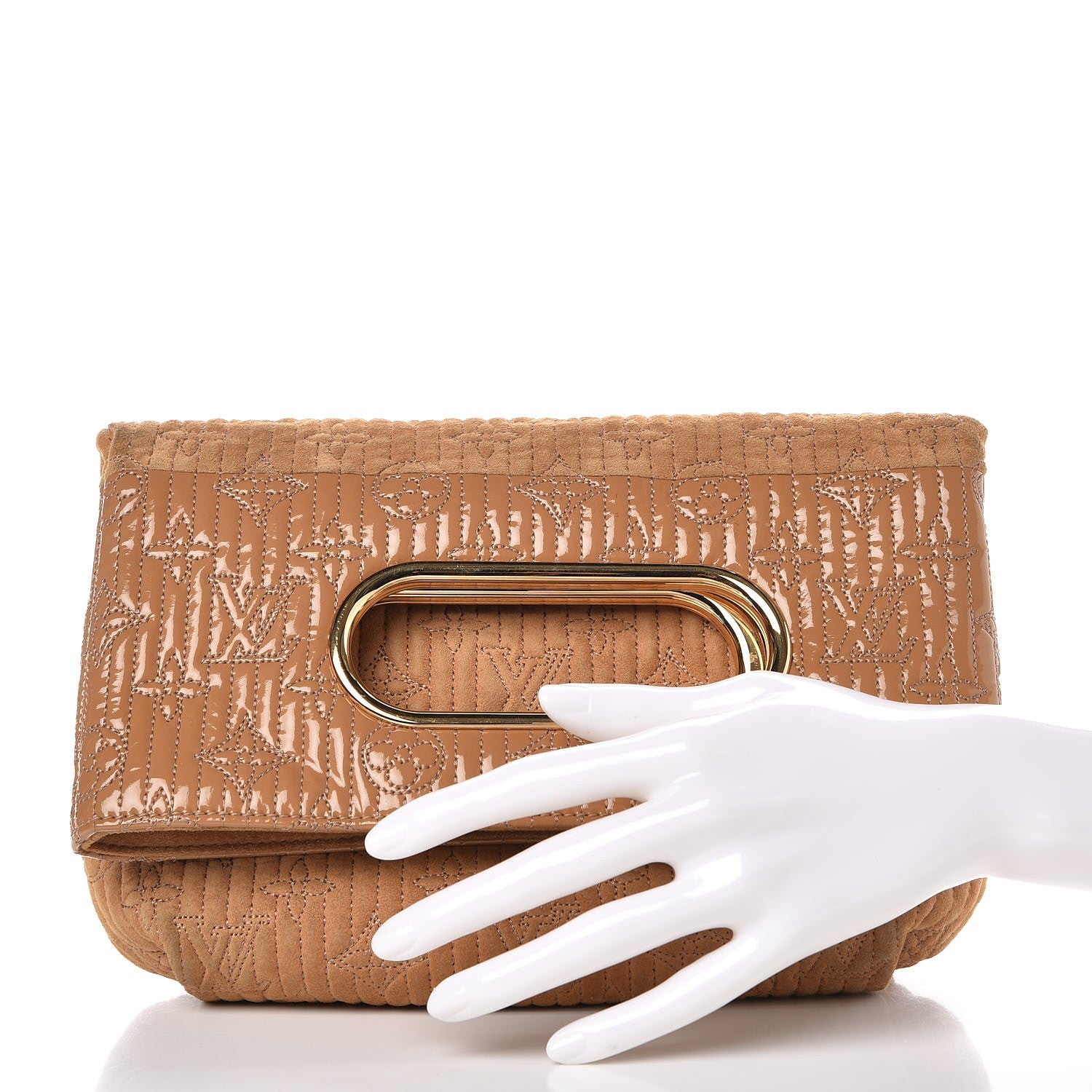 Louis Vuitton Suede Monogram Motard Afterdark Clutch Powder 2 of 8