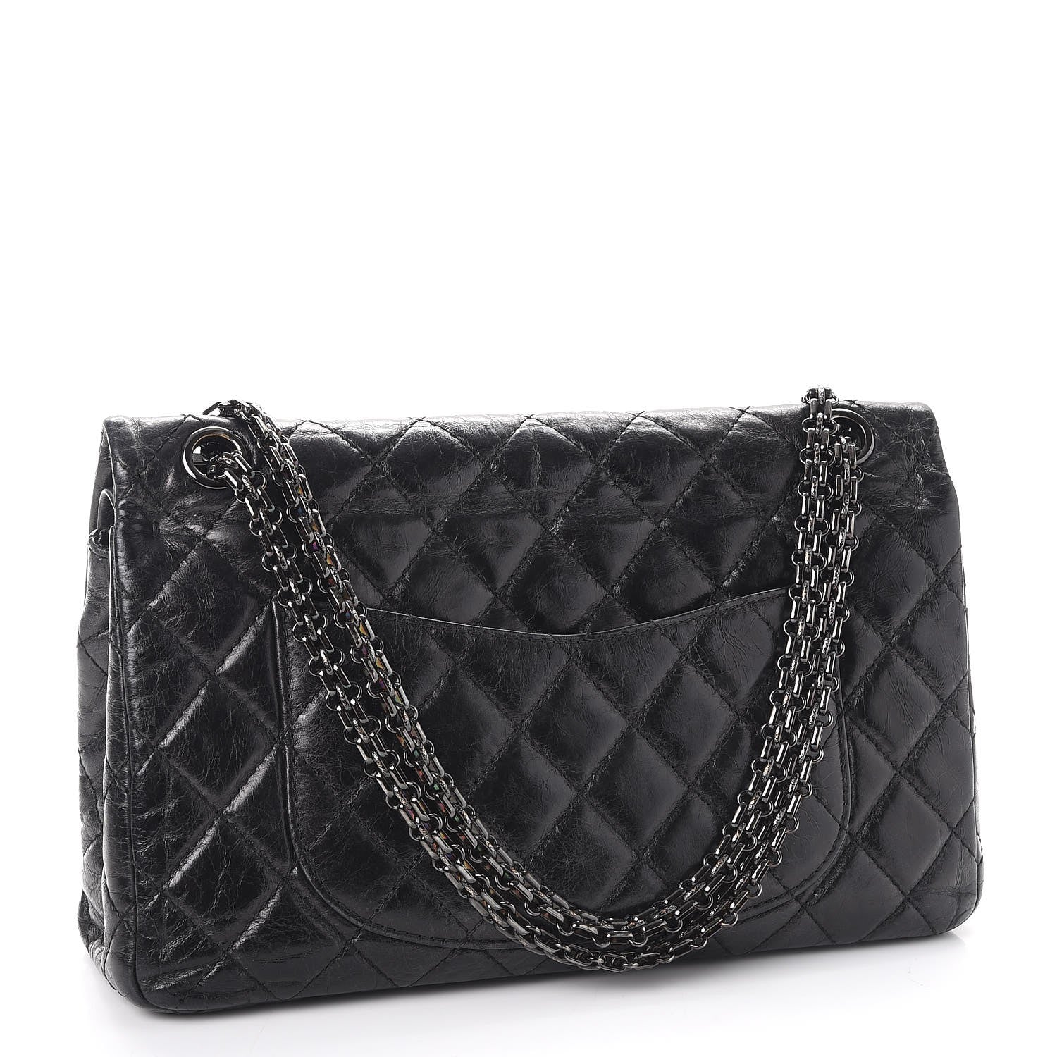 Chanel Metallic Aged Calfskin 2.55 Reissue 226 Flap So Black 4 of 10