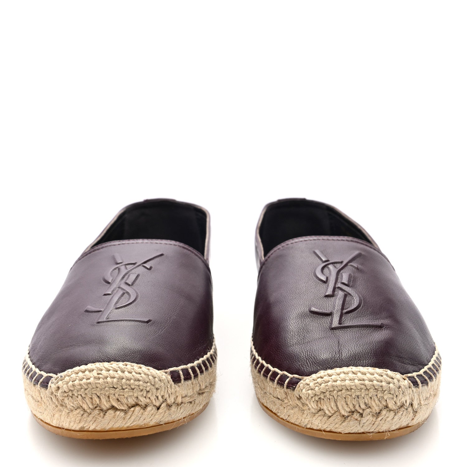 Saint Laurent Nappa Vendome Monogram Espadrilles 40.5 Barolo 3 of 9