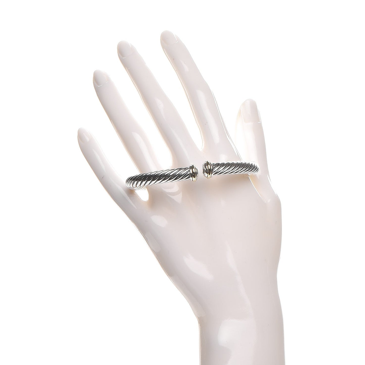 Sterling Silver 18K Yellow Gold 7mm Cablespira Bracelet