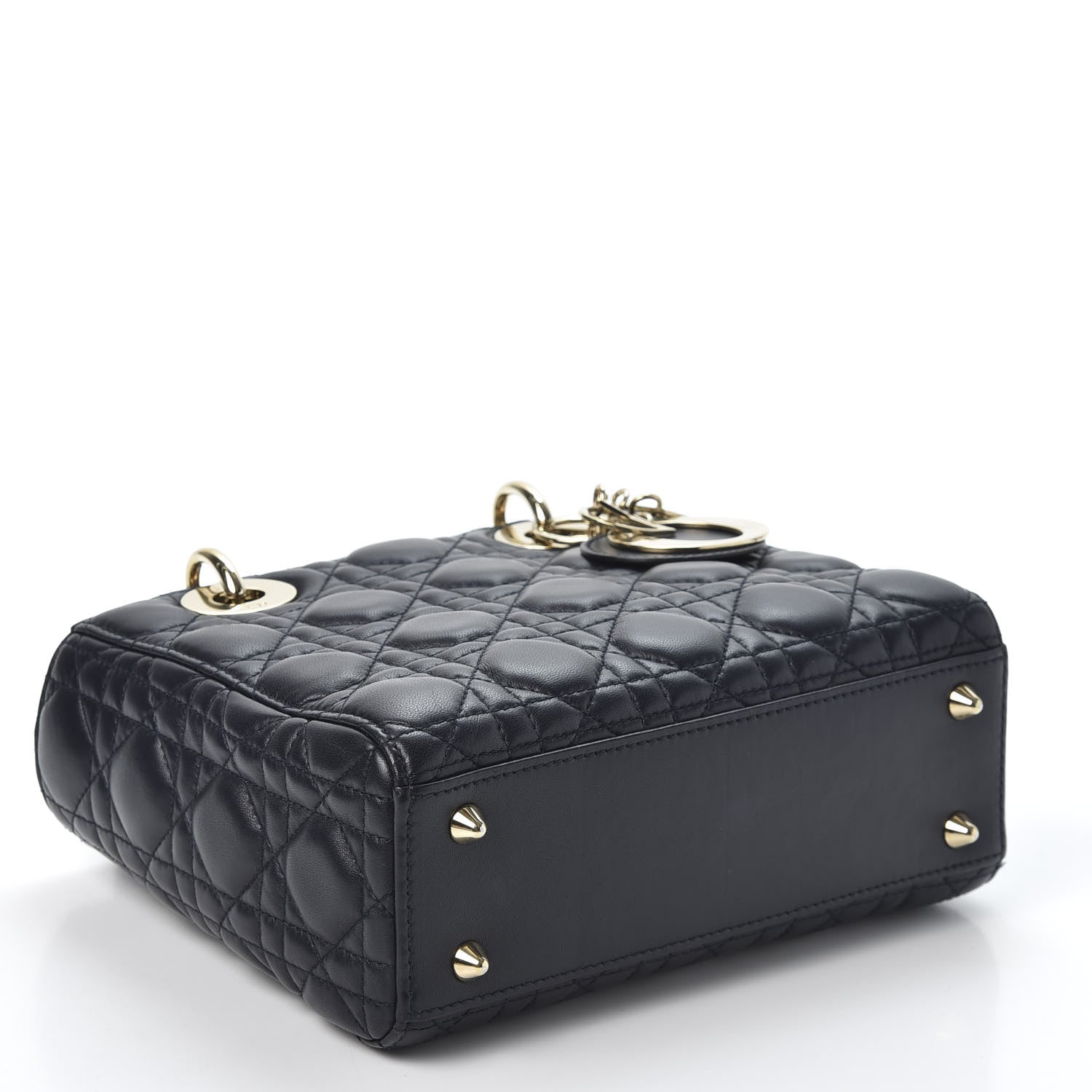 Christian Dior Lambskin Cannage Small Lucky Badges My Lady Dior Navy 3 of 13