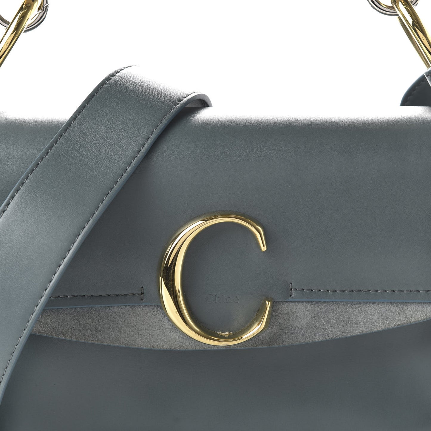 Calfskin Small C Double Carry Cloudy Blue