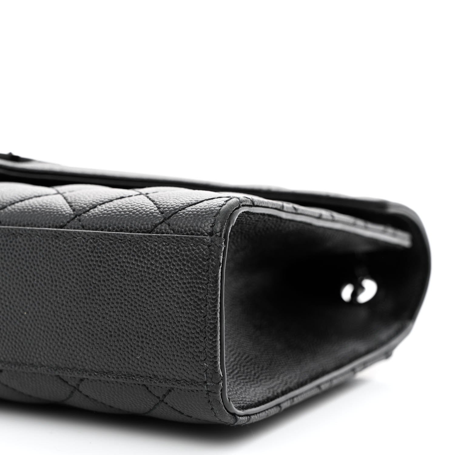 Saint Laurent Grain De Poudre Textured Mixed Matelasse Triquilt Medium Monogram Monochrome Satchel Black 10 of 11
