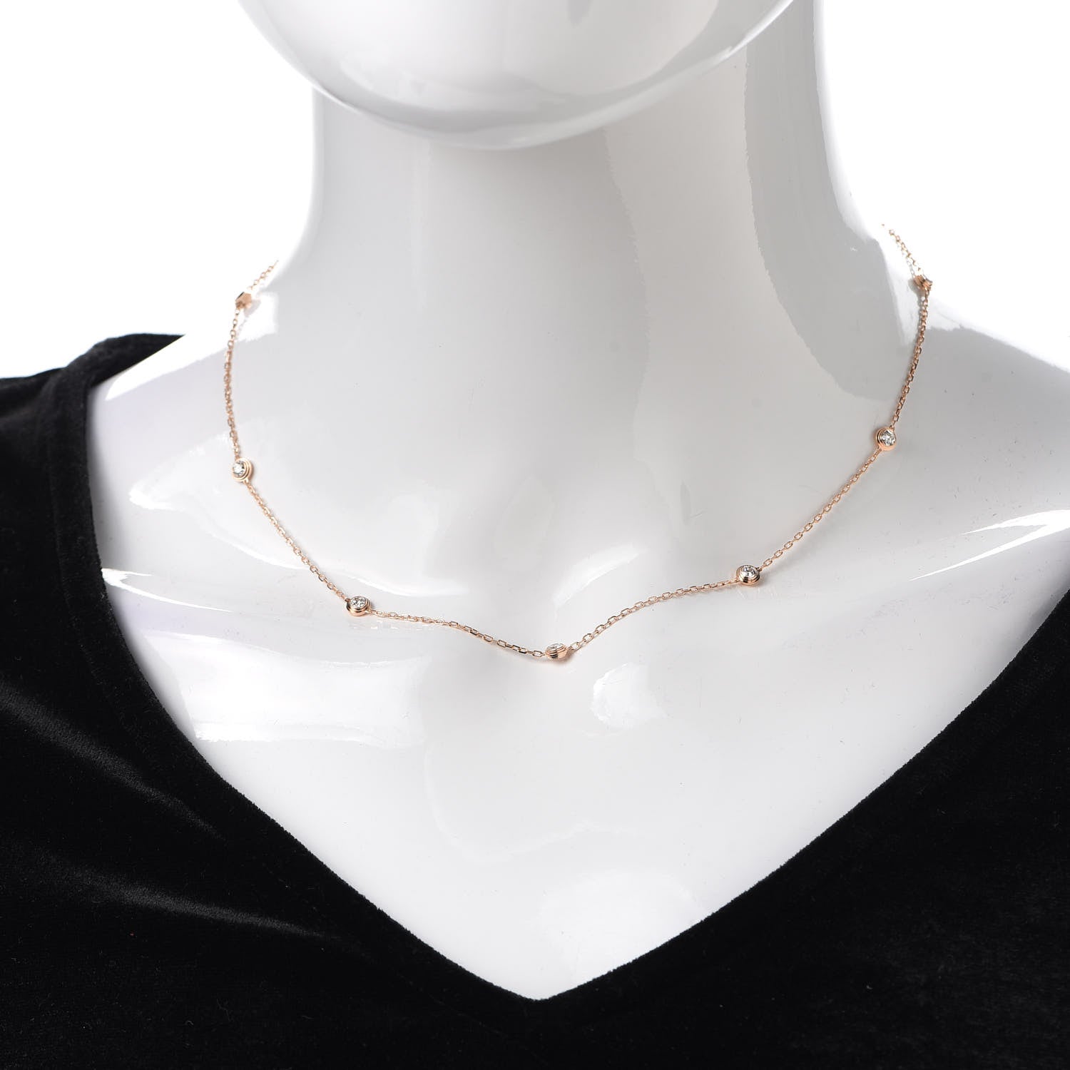 Cartier 18K Pink Gold 8 Diamond D'Amour Station Necklace 2 of 5