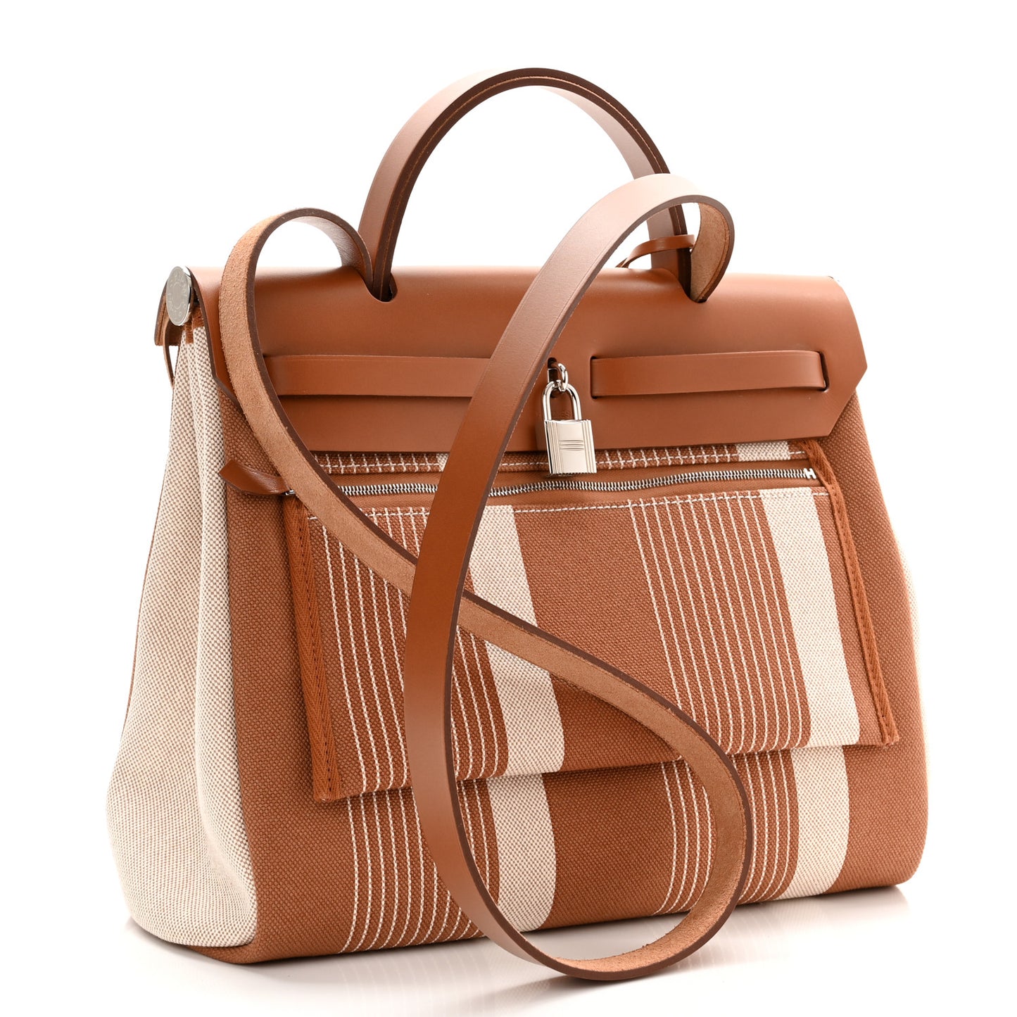 Vache Hunter Toile H Vibration Herbag Zip Retourne 31 PM Fauve Ecru Beige