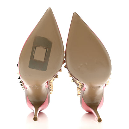 Valentino Garavani Patent Nappa Rockstud Ankle Strap 100mm Pumps 35.5 Ninphea Poudre 5 of 10