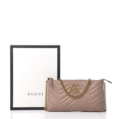Gucci Calfskin Matelasse Mini GG Marmont Chain Bag Porcelain Rose 13 of 13