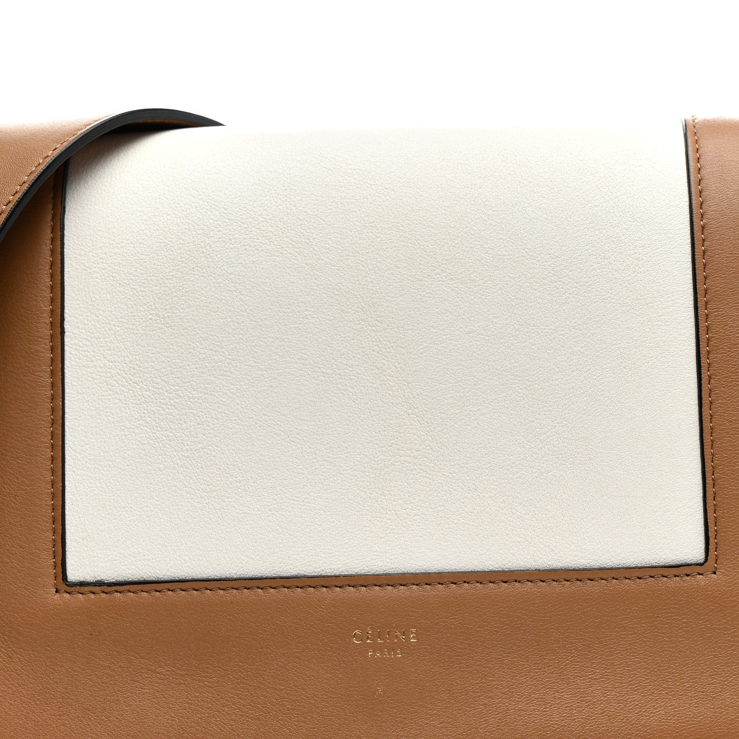 Celine Shiny Smooth Calfskin Medium Frame Shoulder Bag Tan Optic White 9 of 15
