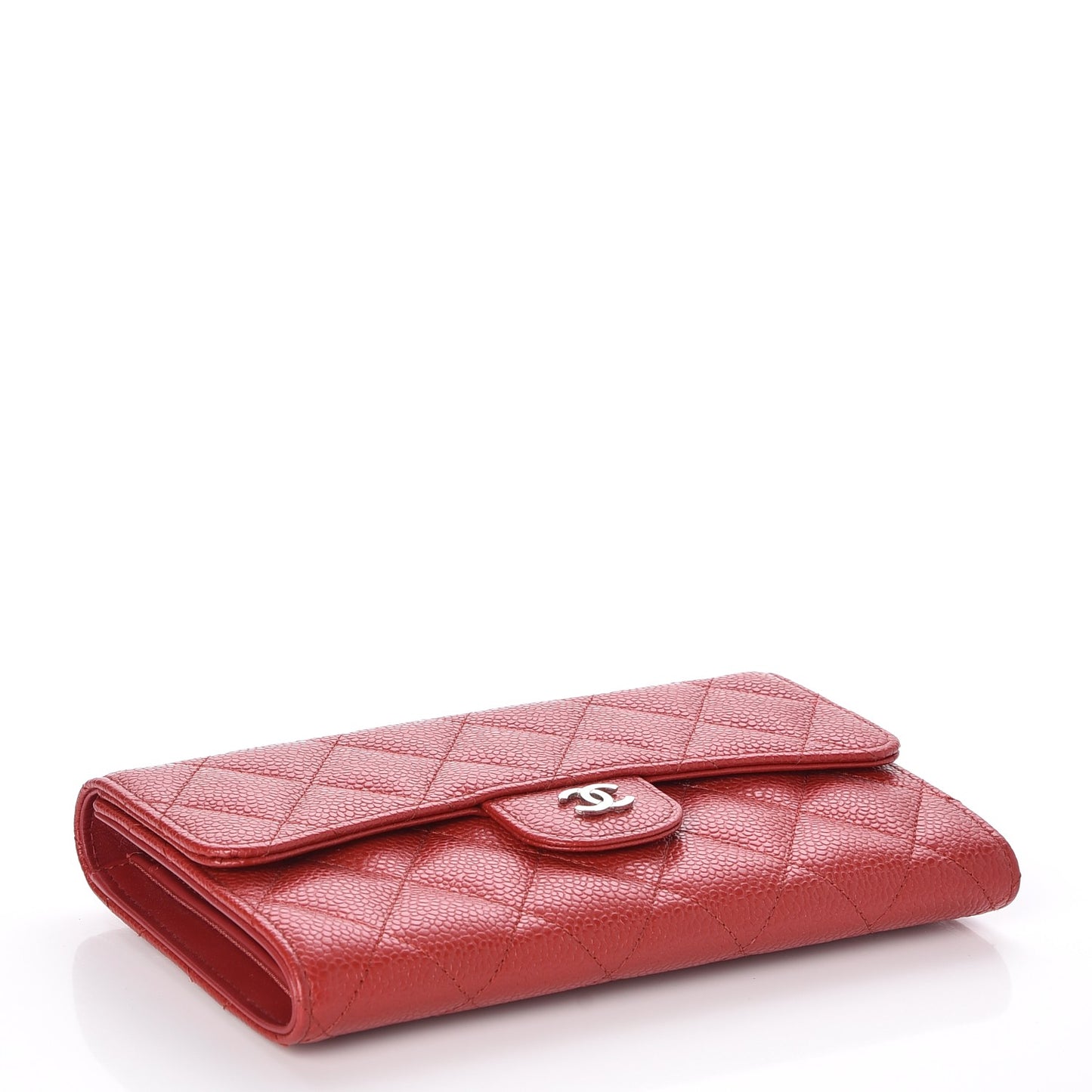 Caviar Quilted Large Flap Wallet Red