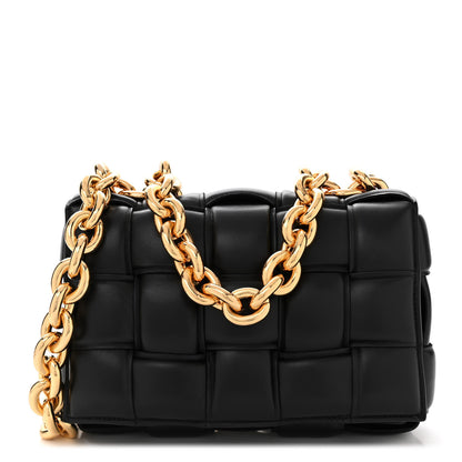 Bottega Veneta Lambskin Maxi Intreccio Padded Chain Cassette Crossbody Bag Black 1 of 10