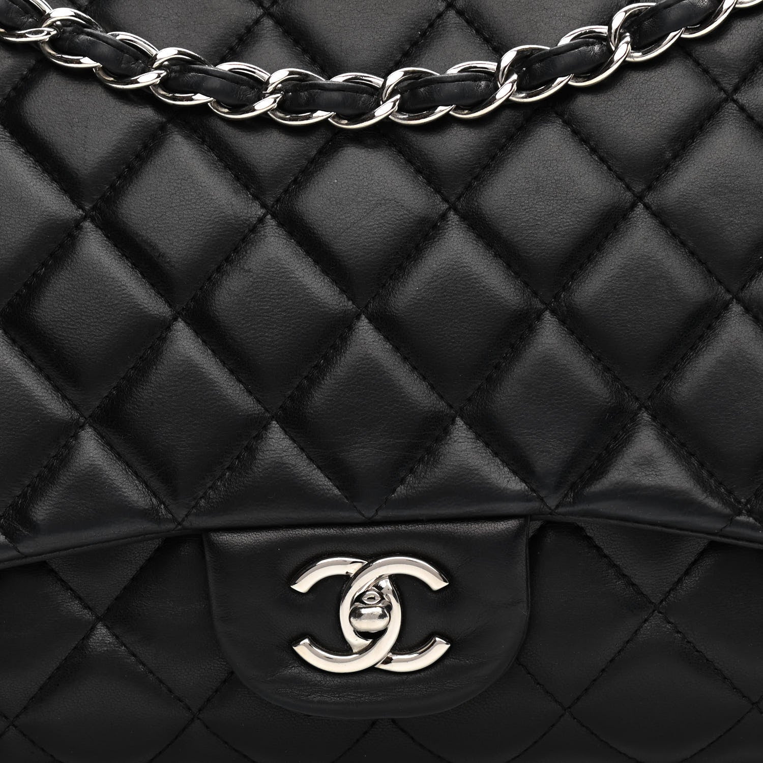 Chanel Lambskin Quilted Maxi Single Flap Black 15 of 28