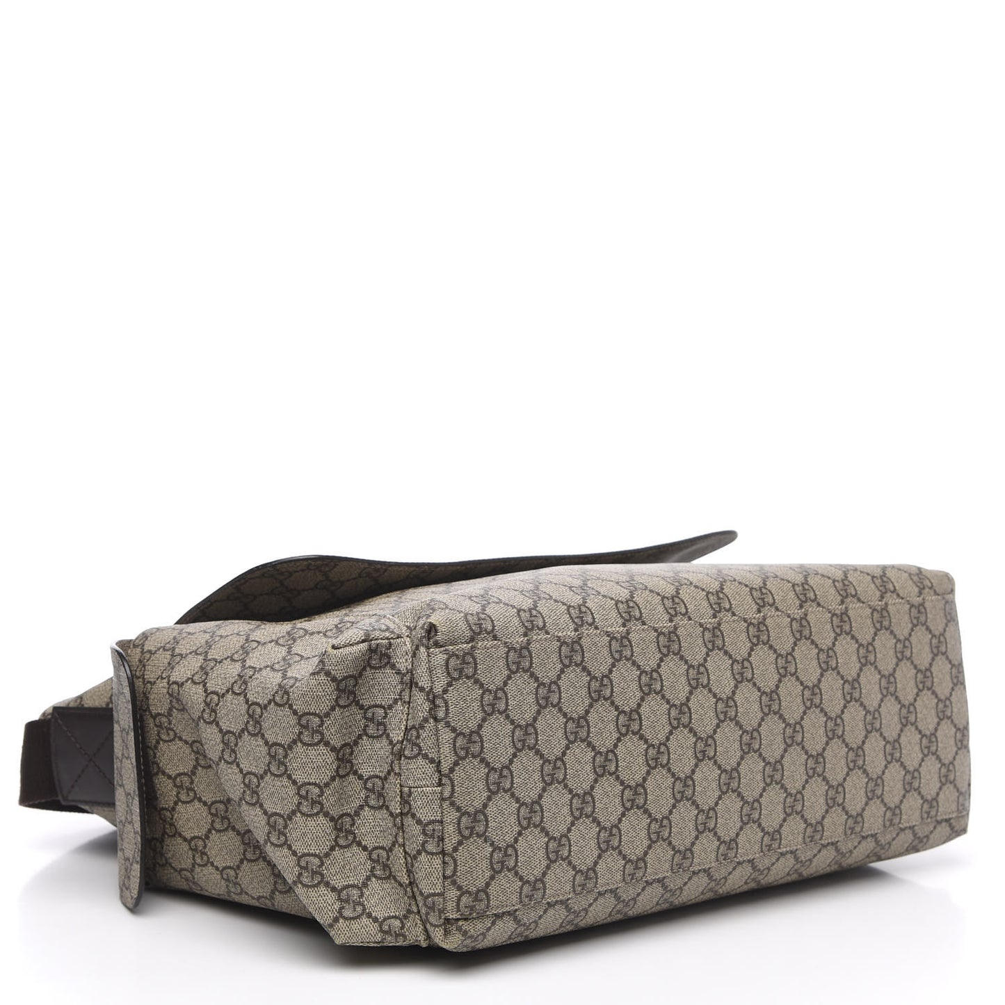 GG Supreme Monogram Selleria Calfskin Messenger Diaper Bag Beige Ebony Cocoa Dark Chocolate