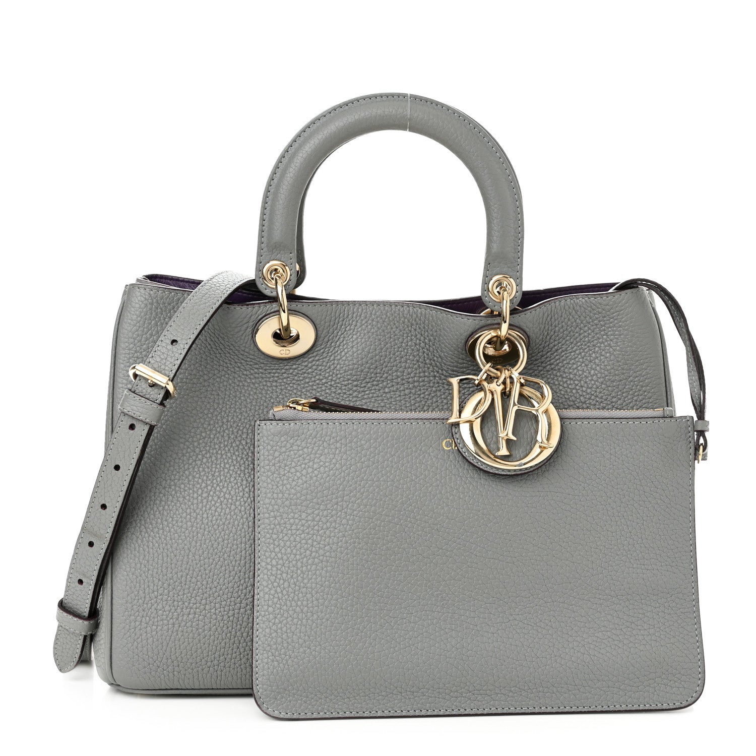 Christian Dior Bullcalf Medium Diorissimo Tote Gris 1 of 10