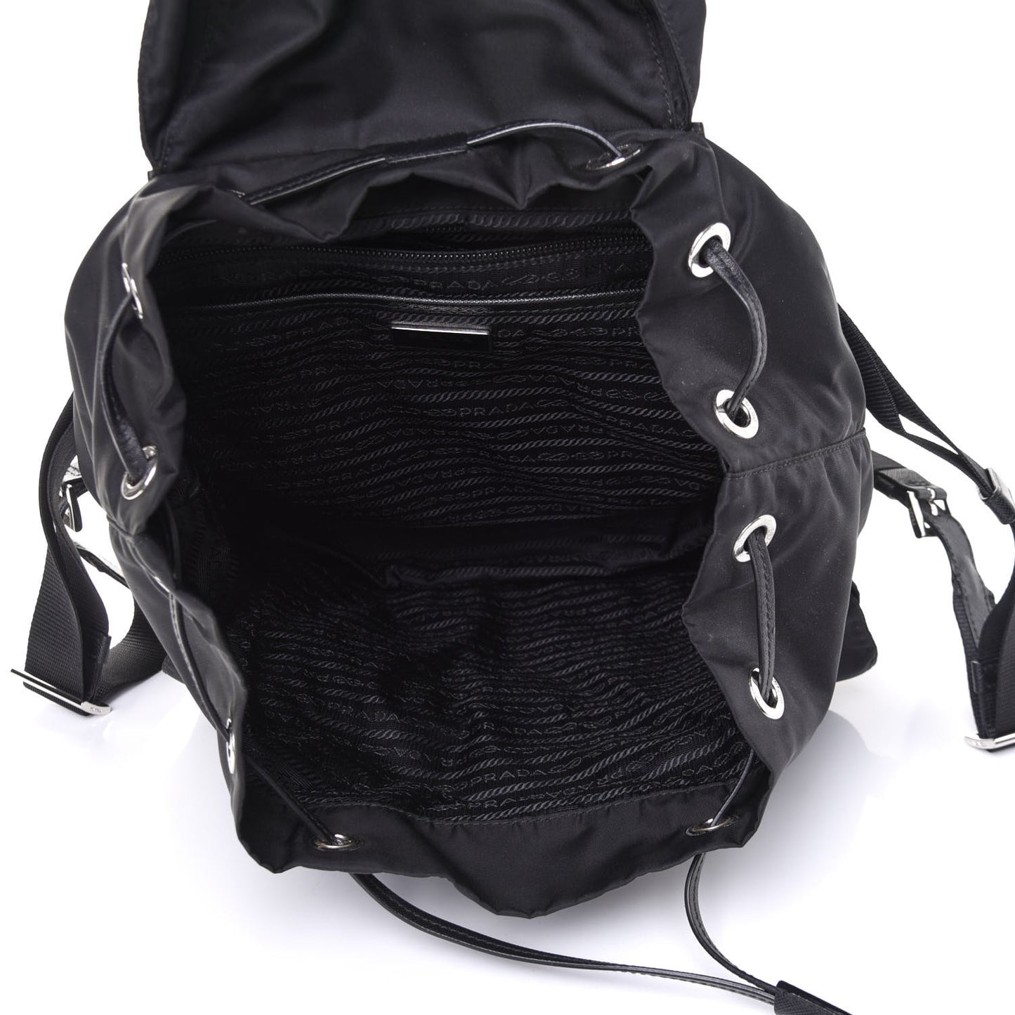 Tessuto Nylon Saffiano Medium Backpack Black