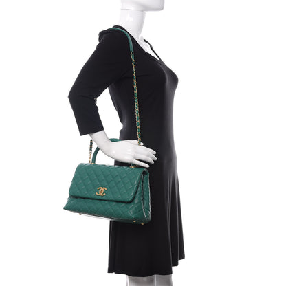 Chanel Caviar Quilted Small Coco Handle Flap Green 2 of 11