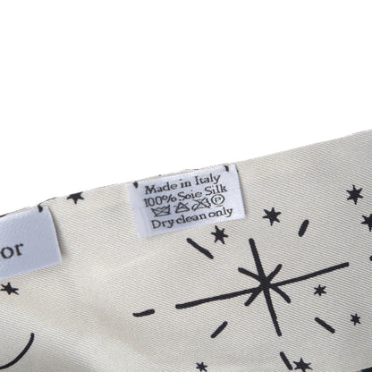 Christian Dior Silk Zodiac Cancer Mitzah Scarf Black 5 of 5