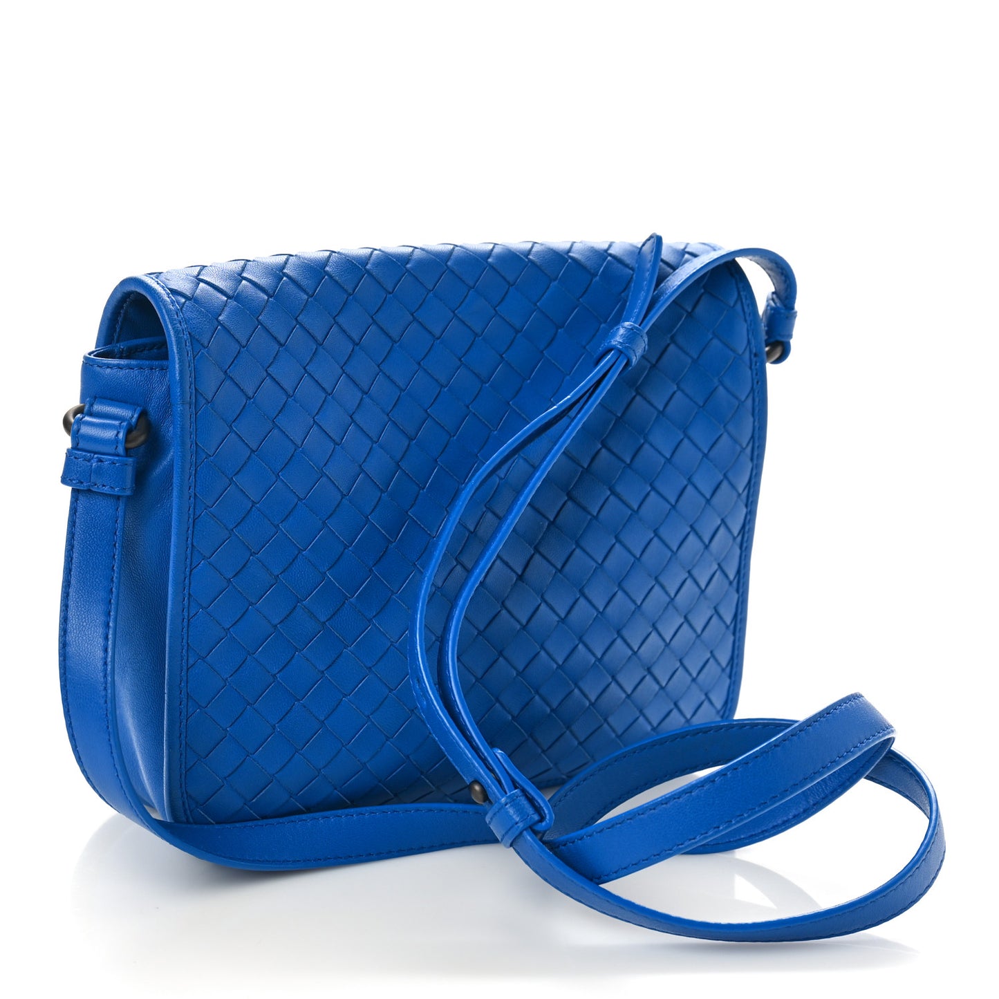 Nappa Intrecciato Messenger Bag Blue