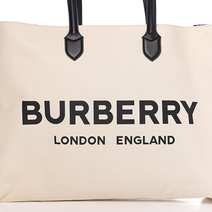 Burberry Canvas Lewes Tote Natural 7 of 10