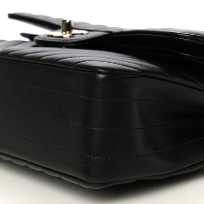 Chanel Lambskin Chevron Quilted Small Double Flap Black 10 of 14