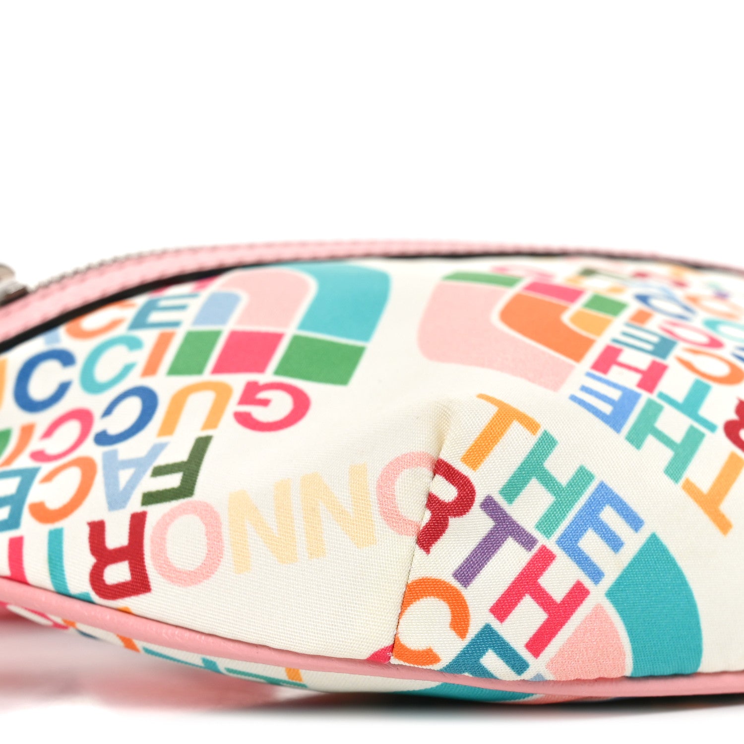 Gucci X THE NORTH FACE Econyl Nylon Arleq Belt Bag Ivory Turquoise Wild Rose 10 of 11