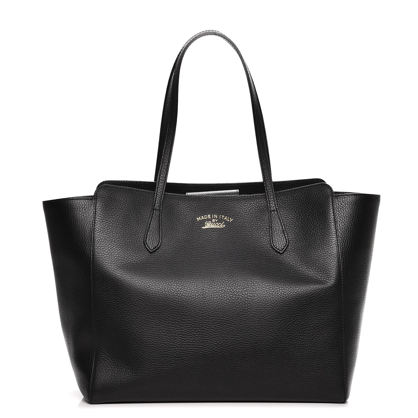 Pebbled Calfskin Medium Swing Tote Black