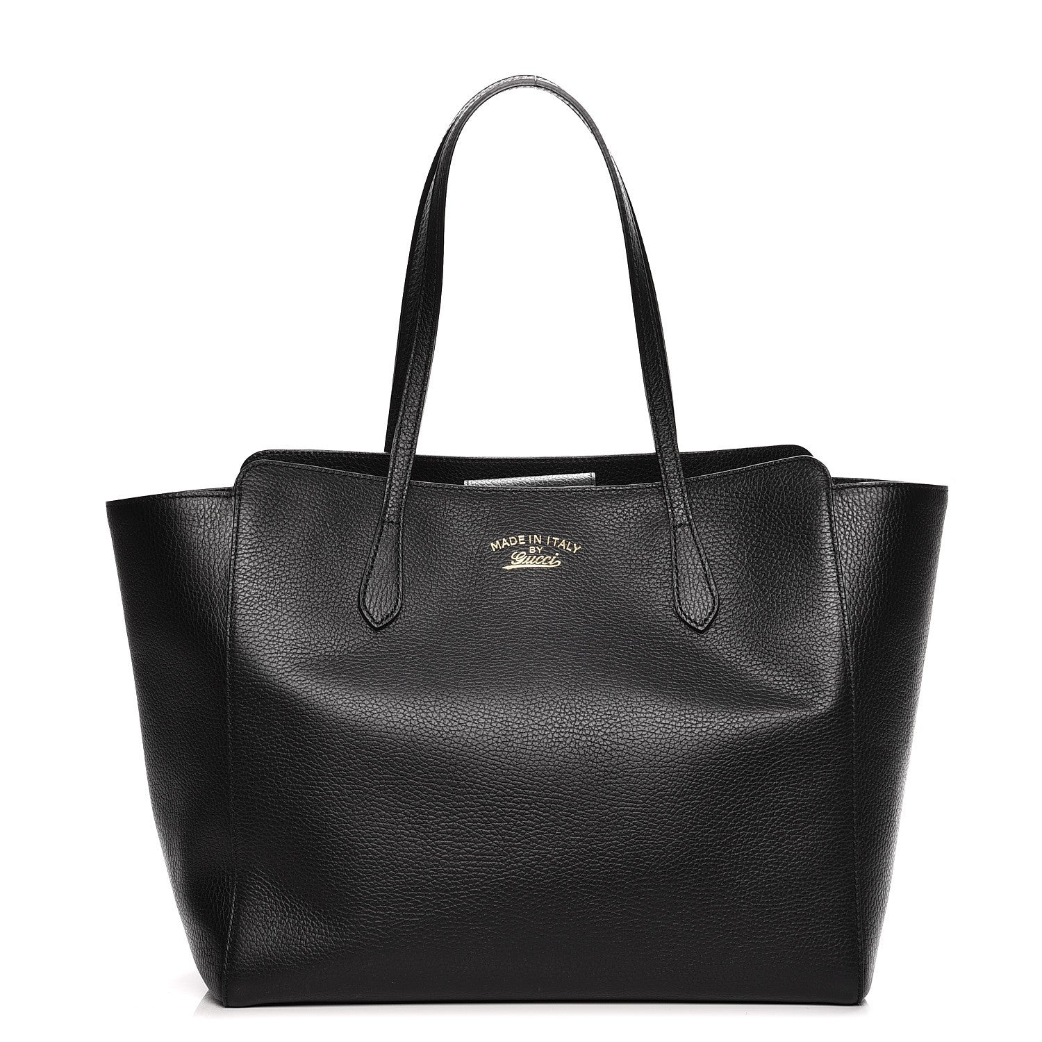 Gucci Pebbled Calfskin Medium Swing Tote Black 1 of 7