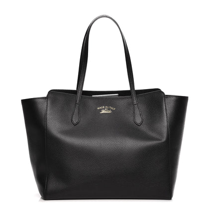 Gucci Pebbled Calfskin Medium Swing Tote Black 1 of 7