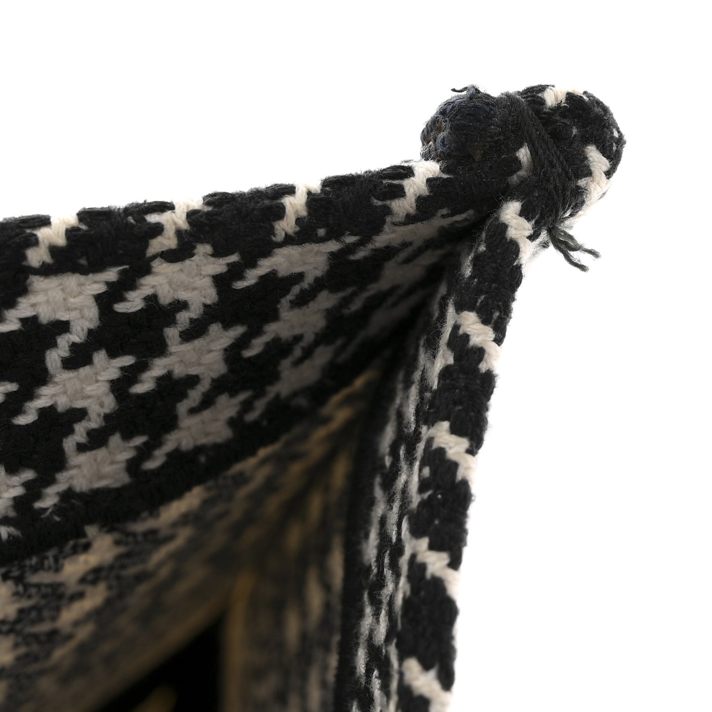 Canvas Houndstooth Embroidered Medium Book  Black White