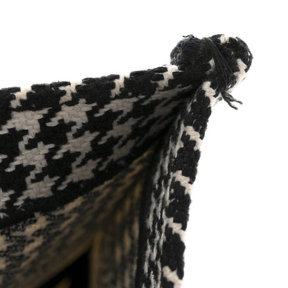 Christian Dior Canvas Houndstooth Embroidered Medium Book  Black White 13 of 14