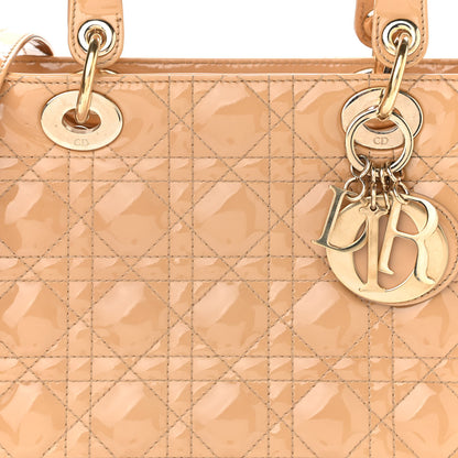 Christian Dior Patent Cannage Medium Lady Dior Beige 7 of 9