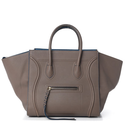 Celine Baby Grained Medium Phantom Luggage Taupe Blue Trim 1 of 14